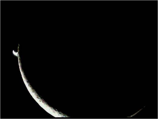 Crescent Venus partly occulted by the crescent Moon