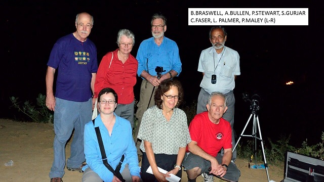 International occultation observers gathered with equipment near Delhi